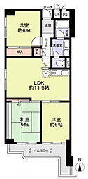 ユニ宇治マンション1号館 3LDKの間取図画像