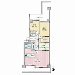 コート甲子園南1番館 3LDKの間取図画像