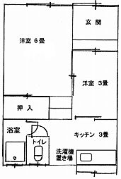 メゾン布施屋 1階2Kの間取り