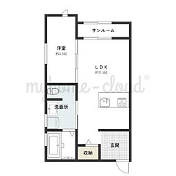 KOYA430 1階1LDKの間取り