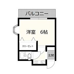 ピレゼンス浜の宮 3階1Kの間取り