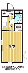 孝子ハイツ 1Kの間取図画像