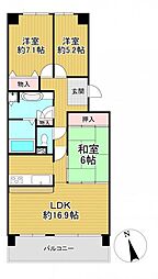イトーピア泉北深井 3LDKの間取図画像