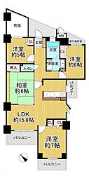 サンシティ貝塚2番館 4LDKの間取図画像