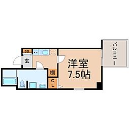 EXCELCOURT阪神尼崎 1Kの間取図画像