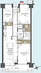 コスモ蕨南 3LDKの間取図画像