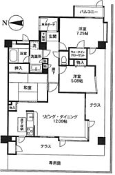 ガーデンシティ武蔵浦和 3LDKの間取図画像