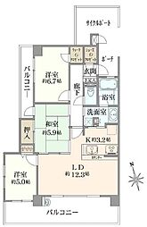 ライフピア蕨南町壱番館 3LDKの間取図画像