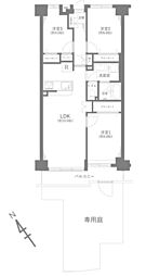 武蔵浦和第2ローヤルコーポ 3LDKの間取図画像