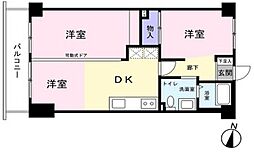 南浦和ダイヤモンドマンション 3DKの間取図画像