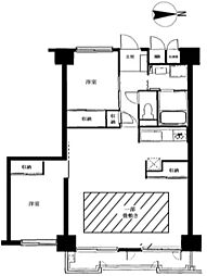 グランドシティ大宮WESTTOWER 2LDKの間取図画像