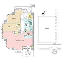 ヴェレーナグラン江ノ島鵠沼海岸 2LDKの間取図画像