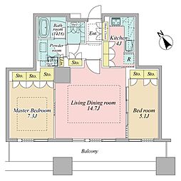 東京ツインパークスライトウイング 2LDKの間取図画像