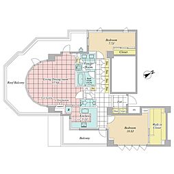 グランスイート白金マークス 2LDKの間取図画像
