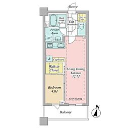 テラス渋谷美竹 1LDKの間取図画像