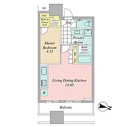 パークコート渋谷ザタワー 1LDKの間取図画像