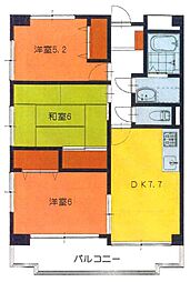 サウスワード 3DKの間取図画像