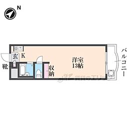 シャンテムーラン 3階ワンルームの間取り