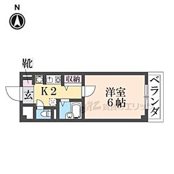 Ｍ・Ｓｕｎｒｉｓｅ 4階1Kの間取り