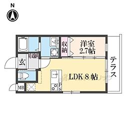 Ｓｔ．Ｒｅｓｉｄｅｎｃｅ南津の辺 106 1階1LDKの間取り