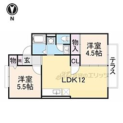 クレストシティービュー 2LDKの間取図画像