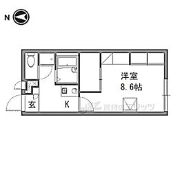 JR関西本線 大和小泉駅 徒歩35分の賃貸アパート 1階1Kの間取り