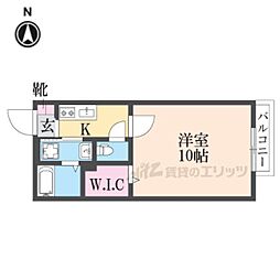 プルミエールA 1Kの間取図画像