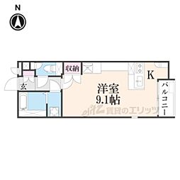 レオネクストガイア ワンルームの間取図画像