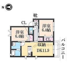 アトレッテジーロ 2LDKの間取図画像