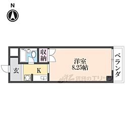 メゾン東大阪 1Kの間取図画像