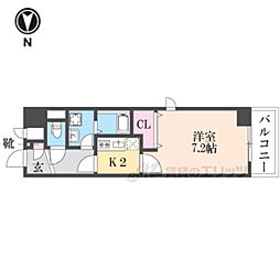 グリンデルワルト 1Kの間取図画像