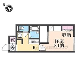 レオパレス後楽 1Kの間取図画像