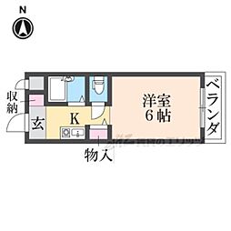 JR関西本線 王寺駅 徒歩7分の賃貸アパート 3階1Kの間取り