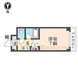 第3グリーンハイツ 2階1Kの間取り