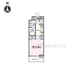 リエゾン学園前 1階1Kの間取り