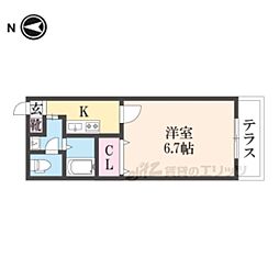 おおさか東線 JR長瀬駅 徒歩8分の賃貸アパート 3階1Kの間取り