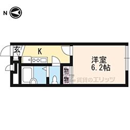 レオパレスプレミールI 2階1Kの間取り