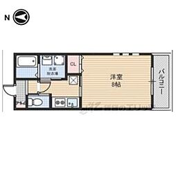 パレスハナテンII 1階1Kの間取り