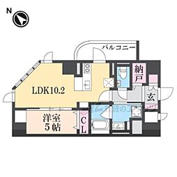 プレミアム菱屋西 1LDKの間取図画像