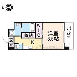 近鉄大阪線 弥刀駅 徒歩11分の賃貸マンション 10階1Kの間取り