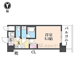 グランカーサ高井田 11階1Kの間取り