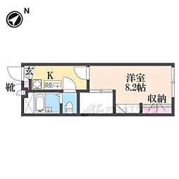 Osaka Metro中央線 長田駅 徒歩13分の賃貸アパート 1階1Kの間取り