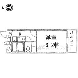 JR関西本線 王寺駅 徒歩8分の賃貸アパート 2階1Kの間取り