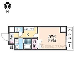 プロミネンス 10階1Kの間取り