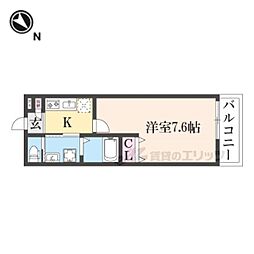 ＡＬＥＧＲＩＡ古川橋II 3階1Kの間取り