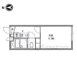 おおさか東線 JR長瀬駅 徒歩12分の賃貸アパート 1階1Kの間取り