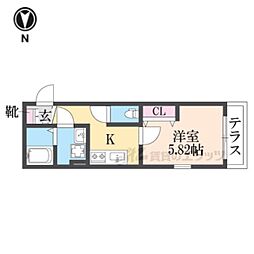 JR片町線(学研都市線) 徳庵駅 徒歩4分の賃貸アパート 1階1Kの間取り