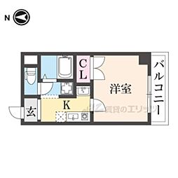 MY尼崎 1Kの間取図画像