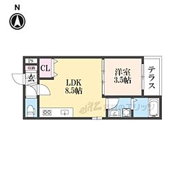 Ｄ　ｐｏｒｔａ　ｈｏｒｔｅｎｓｉａ 1階1LDKの間取り