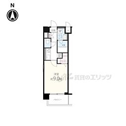 サンセール伊丹 3階1Kの間取り